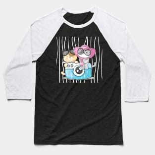 Cute Cat Models Baseball T-Shirt